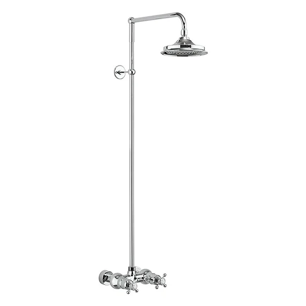 Urlington Bathroom Burlington Eden Thermostatic Single Outlet Exposed Shower Bar Valve & Rigid Riser With Fixed Head 4 Urlington Bathroom Burlington Eden Thermostatic Single Outlet Exposed Shower Bar Valve & Rigid Riser With Fixed Head - Image 2