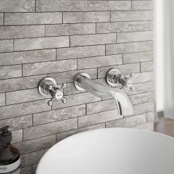 Chatsworth 1928 Traditional Wall Mounted Crosshead Basin Mixer Tap -Bathroom Extractor Fans Sales bel15d d1