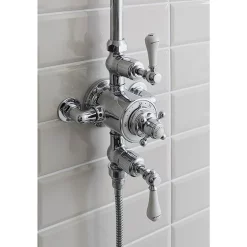 Crosswater - Belgravia Thermostatic Shower Valve With Fixed Head, Slider Rail & Handset 10 Crosswater - Belgravia Thermostatic Shower Valve With Fixed Head, Slider Rail & Handset -Bathroom Extractor Fans Sales bel bracket d3nn