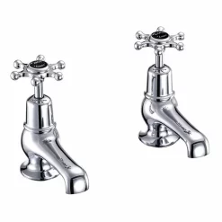 Urlington Bathroom Burlington Birkenhead Black Basin Taps 3"