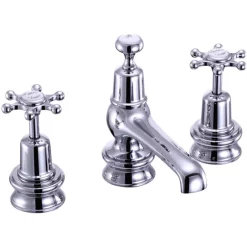 Urlington Bathroom Burlington Birkenhead Regent Chrome 3 Tap Hole Basin Mixer With Pop-Up Waste