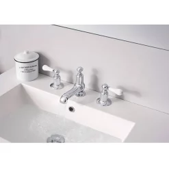 Crosswater - Belgravia Lever 3 Tap Hole Basin Mixer With Pop-up Waste