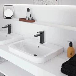 Villeroy & Boch Villeroy And Boch Architectura Modern Matt Black Square Single Lever Basin Mixer With Pop Up Waste