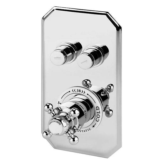 Chatsworth Traditional Twin Push-Button Shower Valve With 2 Outlets 4 Chatsworth Traditional Twin Push-Button Shower Valve With 2 Outlets - Image 2