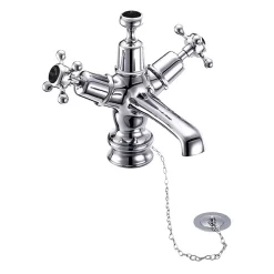 Urlington Bathroom Burlington Claremont Regent Black Basin Mixer With Plug & Chain Waste