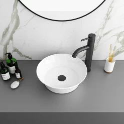 Arezzo Round Matt Black High Rise Mono Basin Mixer Tap 10 Arezzo Round Matt Black High Rise Mono Basin Mixer Tap -Bathroom Extractor Fans Sales cru40blk d3