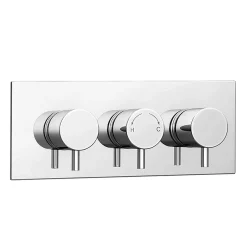 Cruze Bathroom Cruze Triple Round Concealed Thermostatic Shower Valve - Chrome -Bathroom Extractor Fans Sales cruzechrometripleroundconcealedthermostaticshowervalved1