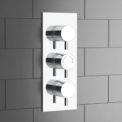 Cruze Bathroom Cruze Triple Round Concealed Thermostatic Shower Valve - Chrome -Bathroom Extractor Fans Sales cruzechrometripleroundconcealedthermostaticshowervalved2