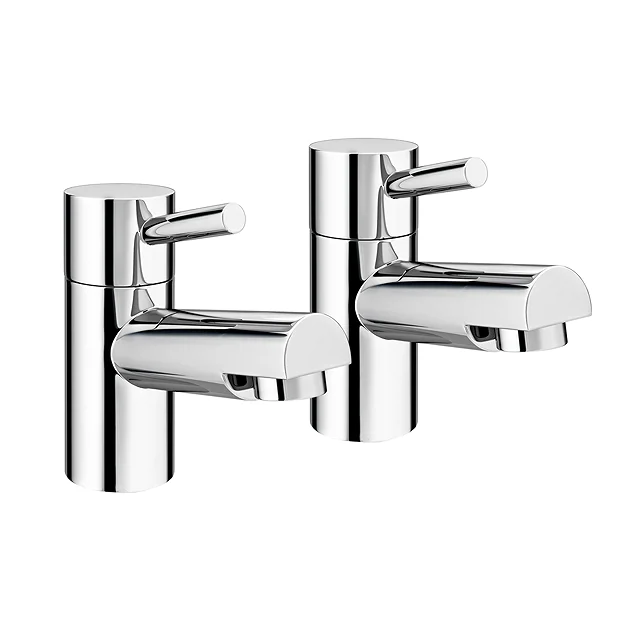 Cruze Bathroom Cruze Contemporary Basin Pillar Taps - Chrome 4 Cruze Bathroom Cruze Contemporary Basin Pillar Taps - Chrome - Image 2