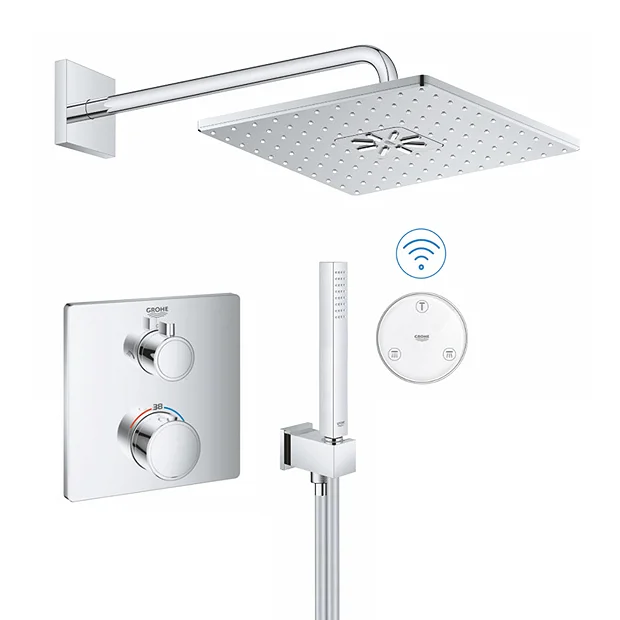 Grohe Grohtherm SmartConnect Square Head & Handset Shower Set 4 Grohe Grohtherm SmartConnect Square Head & Handset Shower Set - Image 2