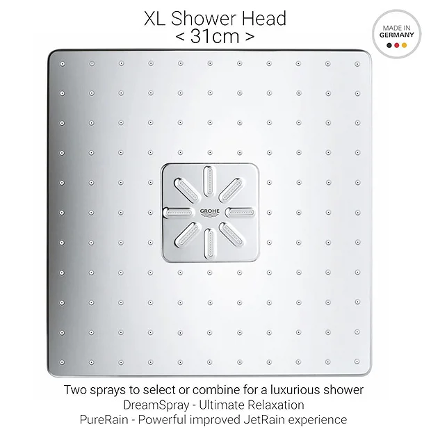 Grohe Grohtherm Smartcontrol Perfect Shower With Ceiling Mounted 310 Cube Shower Head + FREE BASIN TAP 6 Grohe Grohtherm Smartcontrol Perfect Shower With Ceiling Mounted 310 Cube Shower Head + FREE BASIN TAP - Image 4