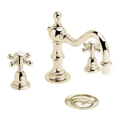 Heritage Bathroom Heritage - Hartlebury 3 Hole Swivel Spout Basin Mixer With Pop-up Waste - Vintage Gold