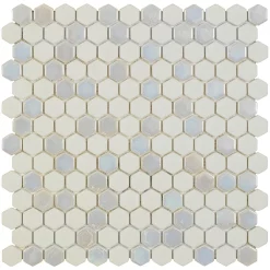 Victorian Plumbing Hex White Mosaic Tile Sheet - 301 X 297mm