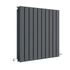 Hudson Reed Sloane 600 X 586mm Horizontal Double Panel Radiator - Anthracite -Bathroom Extractor Fans Sales hla55d l