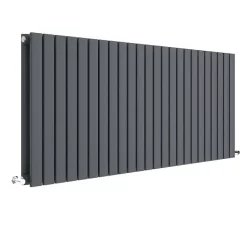 Hudson Reed Sloane 600 X 1398mm Horizontal Double Panel Radiator - Anthracite -Bathroom Extractor Fans Sales hla59d l