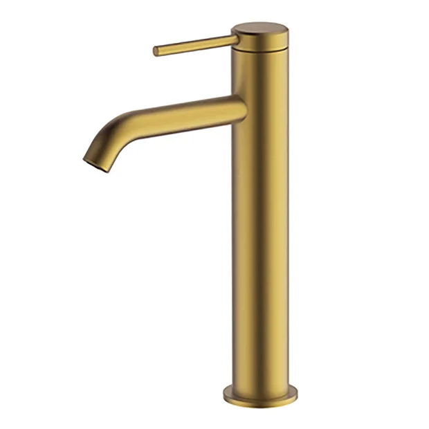 Itton Bathroom Britton Hoxton Tall Basin Mixer - Brushed Brass 3 Itton Bathroom Britton Hoxton Tall Basin Mixer - Brushed Brass