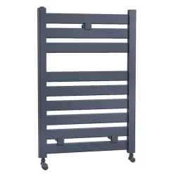 Victorian Plumbing Fewston Straight Flat Panel Heated Towel Rail - W500 X H719mm - Anthracite
