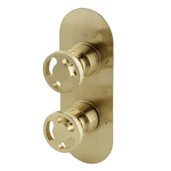 Arezzo Brushed Brass Industrial Style Shower System With Concealed Valve, Head + Handset -Bathroom Extractor Fans Sales is4bbpkd1