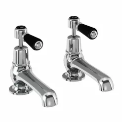 Urlington Bathroom Burlington Kensington Black Basin Taps 5"