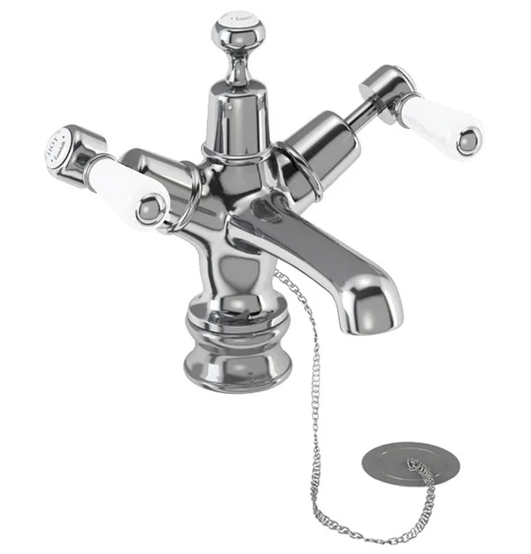 Urlington Bathroom Burlington Kensington Regent - Chrome Basin Mixer Tap With Plug & Chain 4 Urlington Bathroom Burlington Kensington Regent - Chrome Basin Mixer Tap With Plug & Chain - Image 2