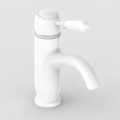 Victorian Plumbing Lancaster Traditional Matt White Single Lever Mono Basin Mixer Tap -Bathroom Extractor Fans Sales lmw5tdetail01