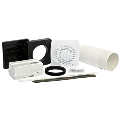 Xpelair Simply Silent Timer Square Extractor Fan With Fitting Kit 100mm