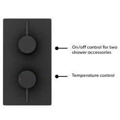 Arezzo Round Modern Twin Concealed Shower Valve With Diverter - Matt Black