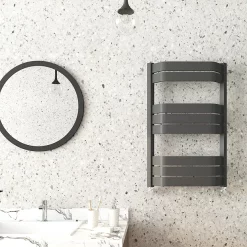 Milan Bathroom Milan Bow-Fronted Anthracite 850 X 550 Designer Flat Panel Heated Towel Rail 10 Milan Bathroom Milan Bow-Fronted Anthracite 850 X 550 Designer Flat Panel Heated Towel Rail -Bathroom Extractor Fans Sales mbtr855a4 detail2