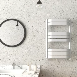 Milan Bathroom Milan Bow-Fronted White 850 X 550 Designer Flat Panel Heated Towel Rail -Bathroom Extractor Fans Sales mbtr855w4 d2