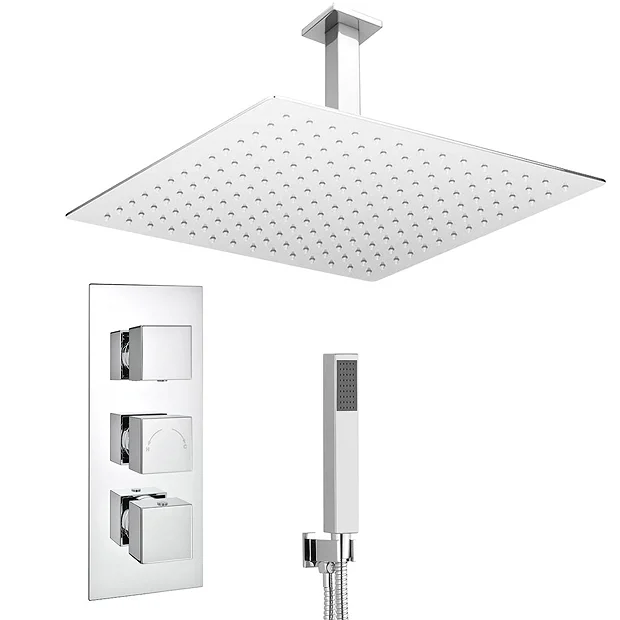 Milan Bathroom Milan Shower Package (inc. 400x400mm Square Rainfall Shower Head + Wall Mounted Handset) 4 Milan Bathroom Milan Shower Package (inc. 400x400mm Square Rainfall Shower Head + Wall Mounted Handset) - Image 2