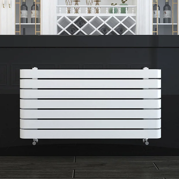 Milan Bathroom Milan Curved White 1000 X 500 Horizontal Designer Flat Panel Heated Towel Rail 5 Milan Bathroom Milan Curved White 1000 X 500 Horizontal Designer Flat Panel Heated Towel Rail - Image 3