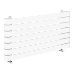 Milan Bathroom Milan Curved White 1000 X 500 Horizontal Designer Flat Panel Heated Towel Rail