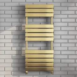 Arezzo Brushed Brass 1200 X 500 Heated Towel Rail -Bathroom Extractor Fans Sales mil12bbd1