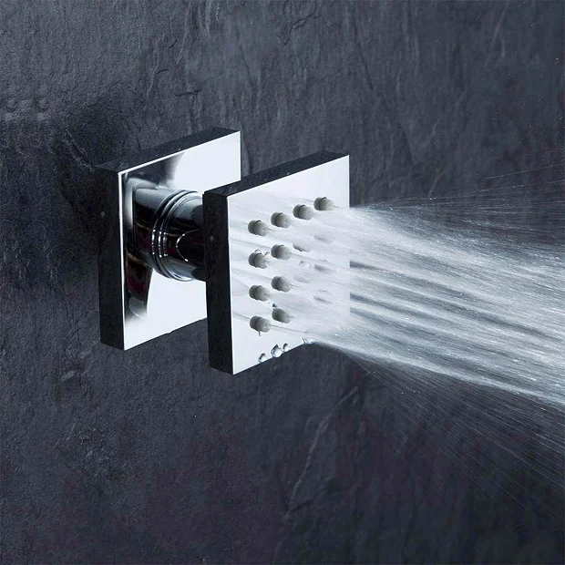 Milan Bathroom Milan Square Modern Shower System With Handset, 4 Body Jets + 200 X 200mm Shower Head 8 Milan Bathroom Milan Square Modern Shower System With Handset, 4 Body Jets + 200 X 200mm Shower Head - Image 6