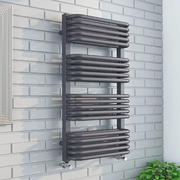 Monza Bathroom Monza 500 X 1000 Anthracite Designer D-Shaped Heated Towel Rail 4 Monza Bathroom Monza 500 X 1000 Anthracite Designer D-Shaped Heated Towel Rail - Image 2