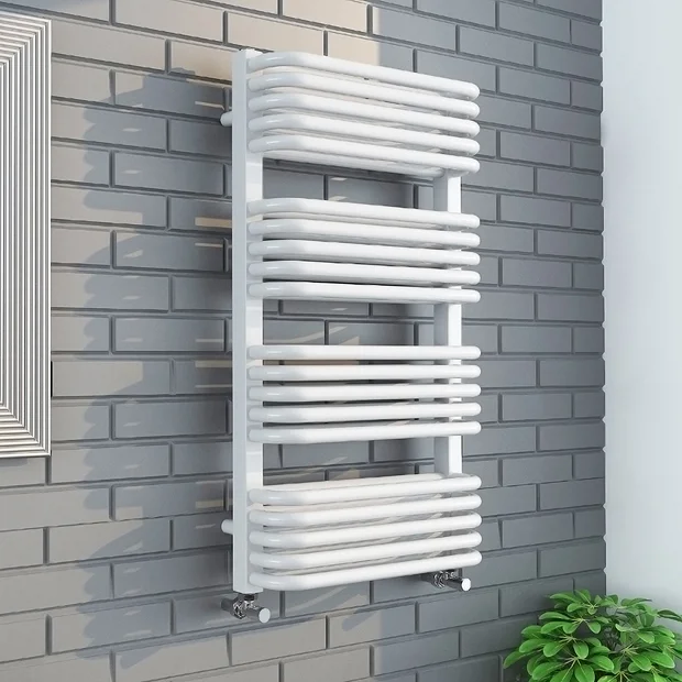 Monza Bathroom Monza 500 X 1000 White Designer D-Shaped Heated Towel Rail 4 Monza Bathroom Monza 500 X 1000 White Designer D-Shaped Heated Towel Rail - Image 2