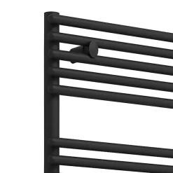 Monza­­ Bathroom Monza Matt Black 1450 X 500 Round Bar Heated Towel Rail -Bathroom Extractor Fans Sales mz15mb detail1