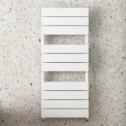 Monza­­ Bathroom Monza White Aluminium Heated Towel Rail 1150 X 500mm Flat Panels