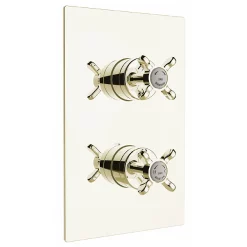 Bristan - 1901 Thermostatic Recessed Dual Control Shower Valve With Integral Diverter - Gold