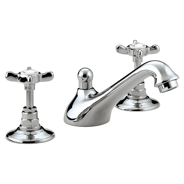Bristan 1901 Traditional 3 Hole Basin W/ Pop-up Waste - Chrome 3 Bristan 1901 Traditional 3 Hole Basin W/ Pop-up Waste - Chrome