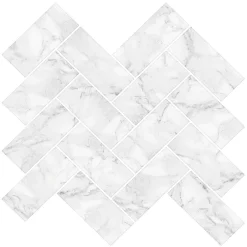 Fine Decor Wallpap Herringbone Carrara Peel & Stick Backsplash Tiles - Pack Of 4 -Bathroom Extractor Fans Sales nh2358 d1