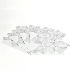 Fine Decor Wallpap Herringbone Carrara Peel & Stick Backsplash Tiles - Pack Of 4 -Bathroom Extractor Fans Sales nh2358 d4
