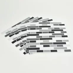 Fine Decor Wallpap Smoked Glass Peel & Stick Backsplash Tiles - Pack Of 4 -Bathroom Extractor Fans Sales nh2362 d3