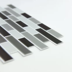 Fine Decor Wallpap Smoked Glass Peel & Stick Backsplash Tiles - Pack Of 4 -Bathroom Extractor Fans Sales nh2362 d4