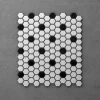 Victorian Plumbing Otsu Hexagon Mosaic Tile Sheet Black & White - 300 X 260mm -Bathroom Extractor Fans Sales othxbw lrg1