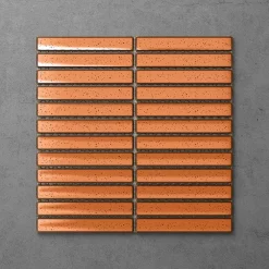 Victorian Plumbing Otsu Concave Kit-Kat Mosaic Tile Sheet Gloss Barn Red - 295 X 295mm -Bathroom Extractor Fans Sales otkkgbr lrg2