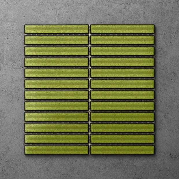 Victorian Plumbing Otsu Concave Kit-Kat Mosaic Tile Sheet Gloss Green - 295 X 295mm 3 Victorian Plumbing Otsu Concave Kit-Kat Mosaic Tile Sheet Gloss Green - 295 X 295mm