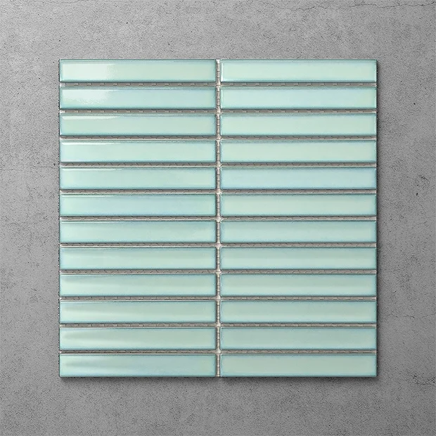 Victorian Plumbing Otsu Kit-Kat Mosaic Tile Sheet Gloss Light Teal - 295 X 295mm 5 Victorian Plumbing Otsu Kit-Kat Mosaic Tile Sheet Gloss Light Teal - 295 X 295mm - Image 3