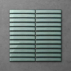 Victorian Plumbing Otsu Kit-Kat Mosaic Tile Sheet Gloss Turquoise - 295 X 295mm