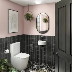 Victorian Plumbing Otsu Kit-Kat Mosaic Tile Sheet Matt Black - 295 X 295mm